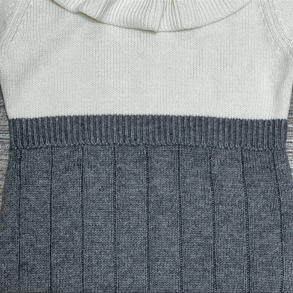 Cat & Jack Baby Girl 18 Months Grey Gray White Sweater Jumper One Piece Outfit - Picture 3 of 13